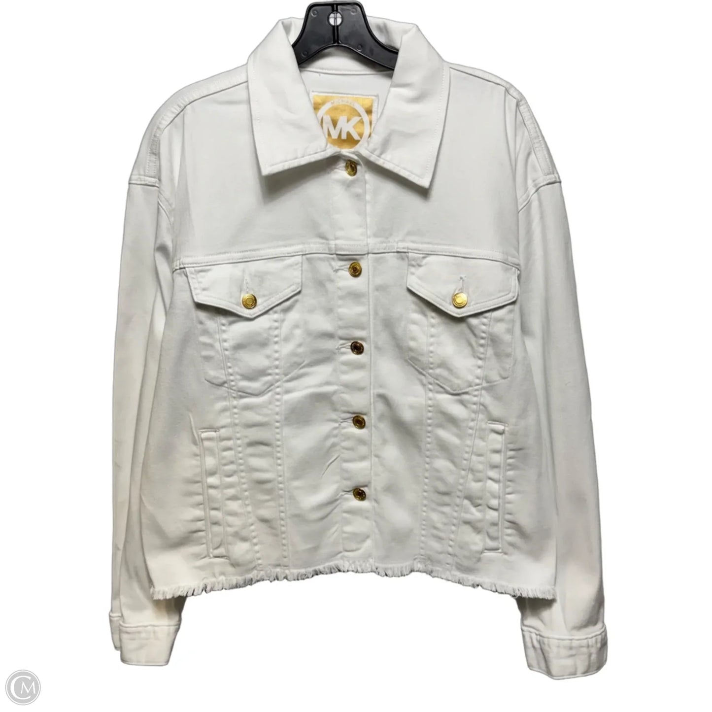 Jacket Denim By Michael By Michael Kors In White, Size: Xl