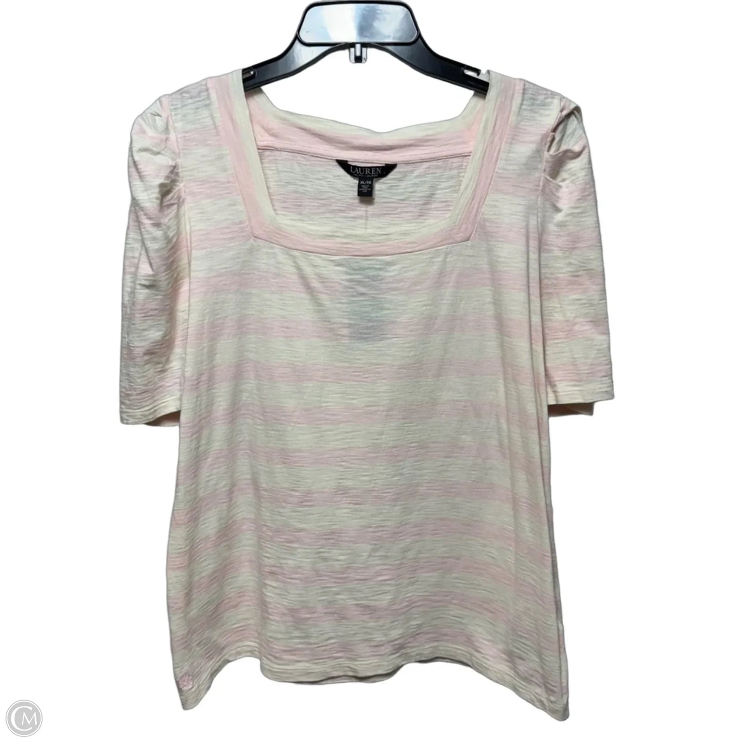 Top Short Sleeve By Ralph Lauren Black Label In Striped Pattern, Size: Xl