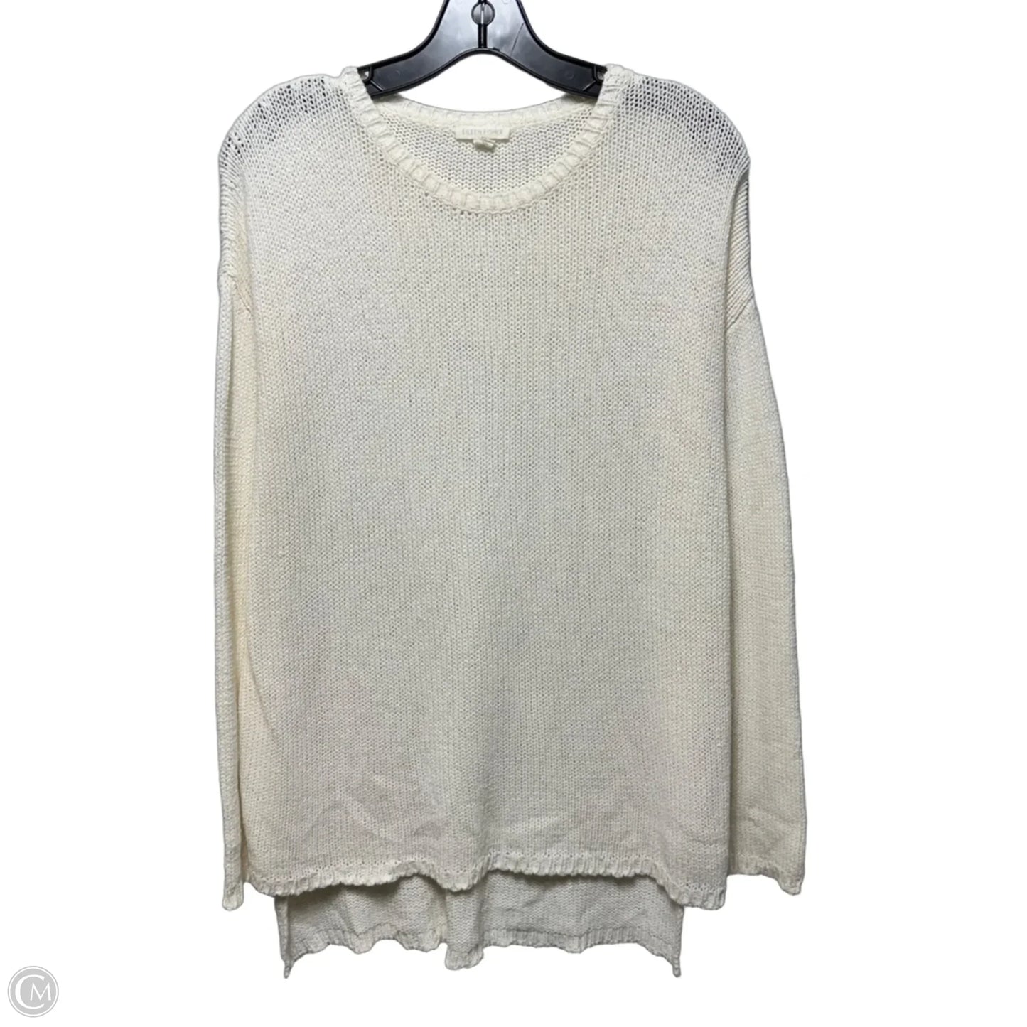 Cotton Blend Sweater By Eileen Fisher In Cream, Size: Xs