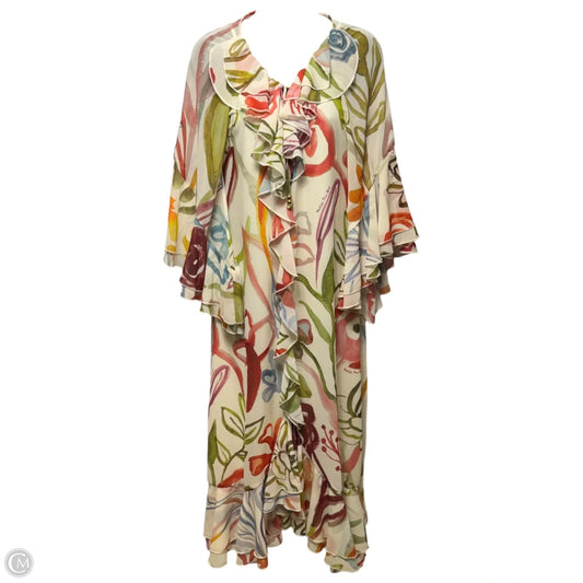 Bimini Ruffle Caftan Midi Dress By Mestiza In Floral Print, Size: S