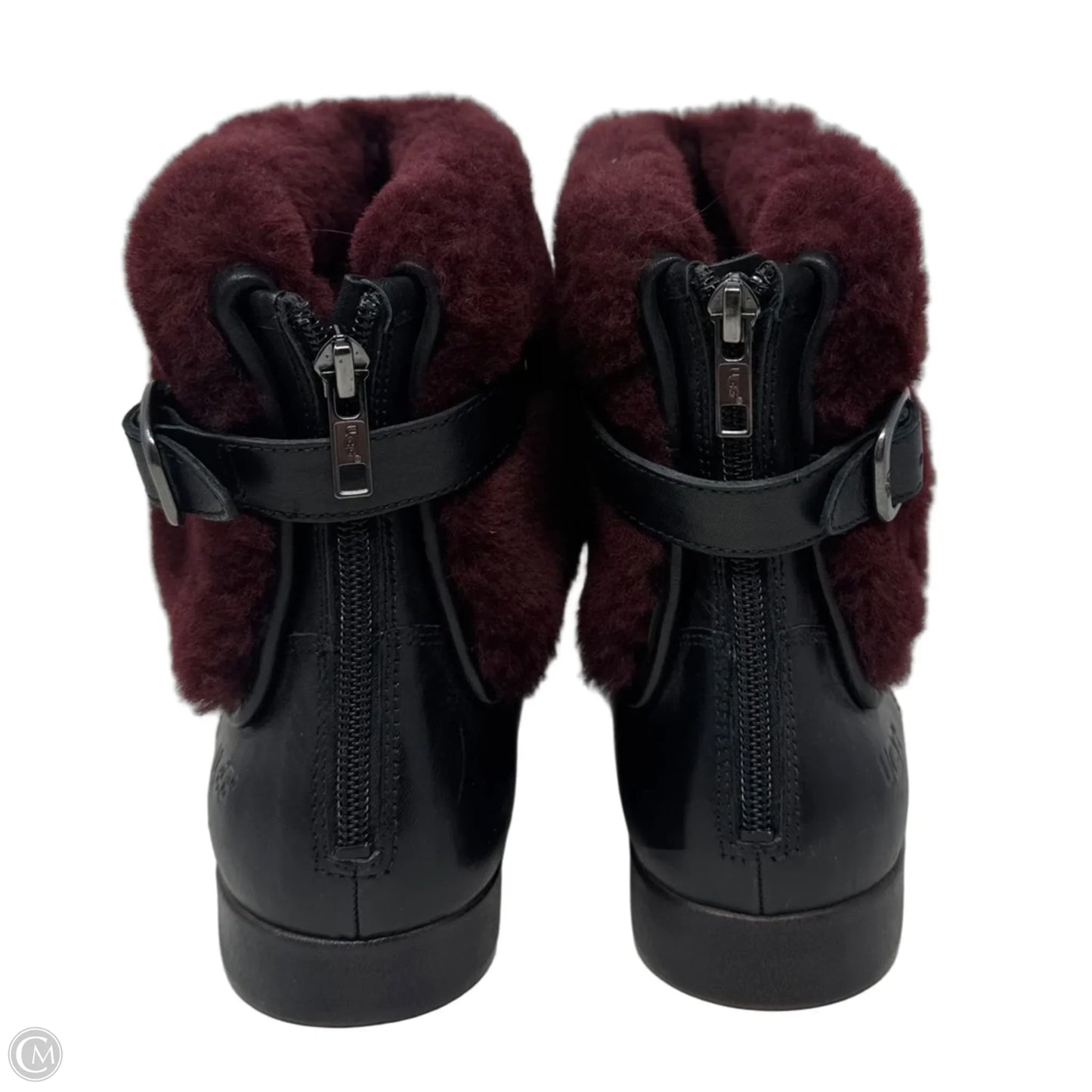 Inez Boots Designer By Ugg In Black & Red, Size: 11
