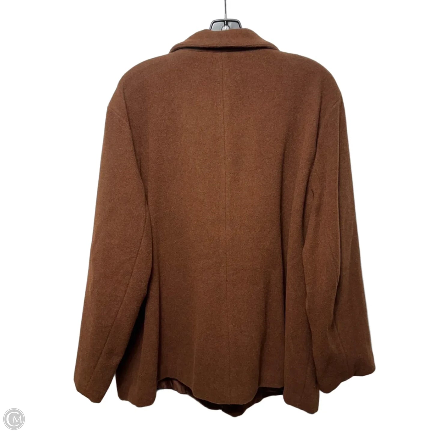 Funnel Neck Coat Wool Blend By Eileen Fisher In Brown, Size: 2x