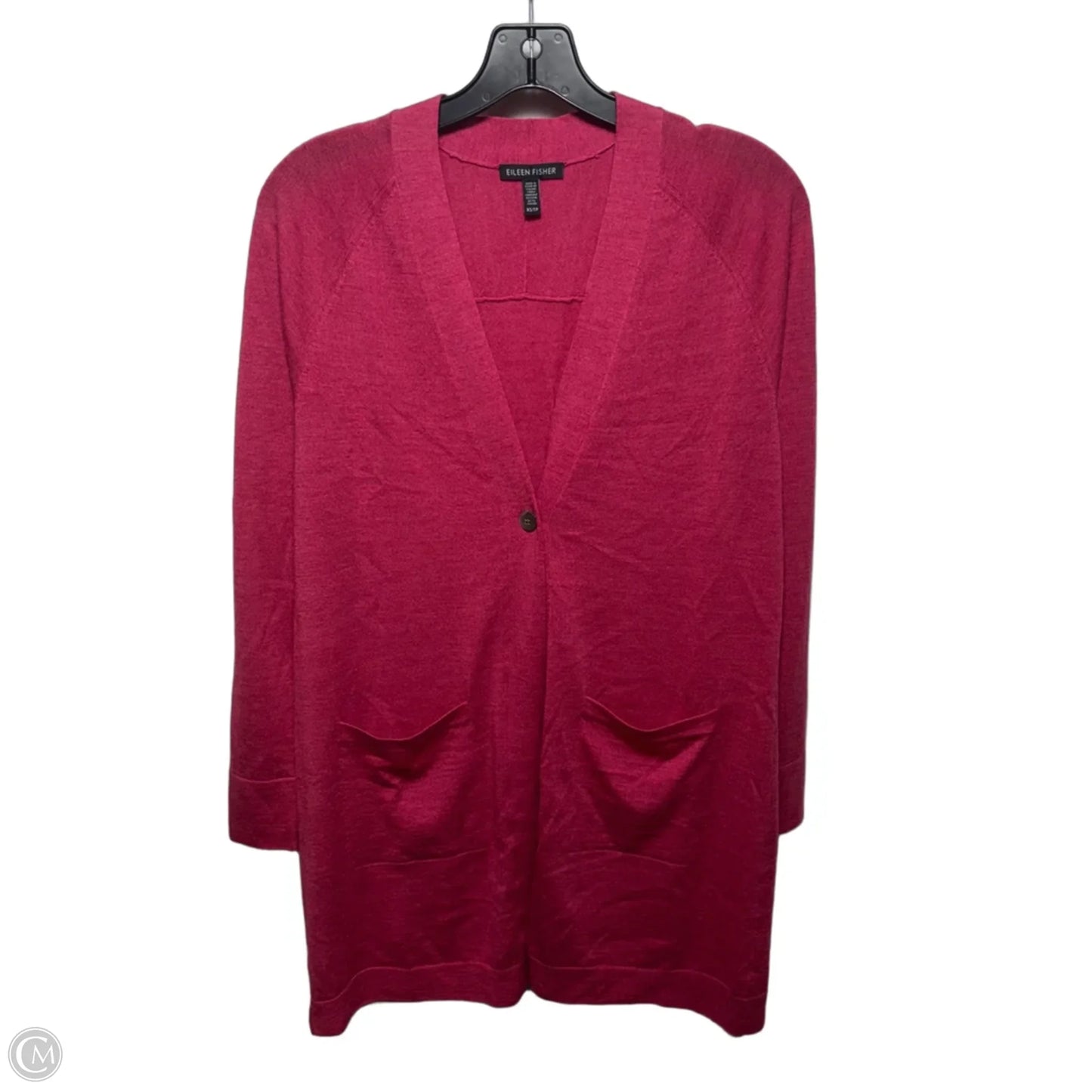 Wool Sweater Cardigan By Eileen Fisher In Pink, Size: Xs
