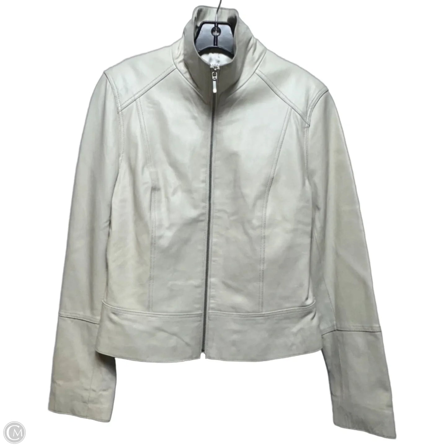 Jacket Moto Leather By Uniform In Cream, Size: M