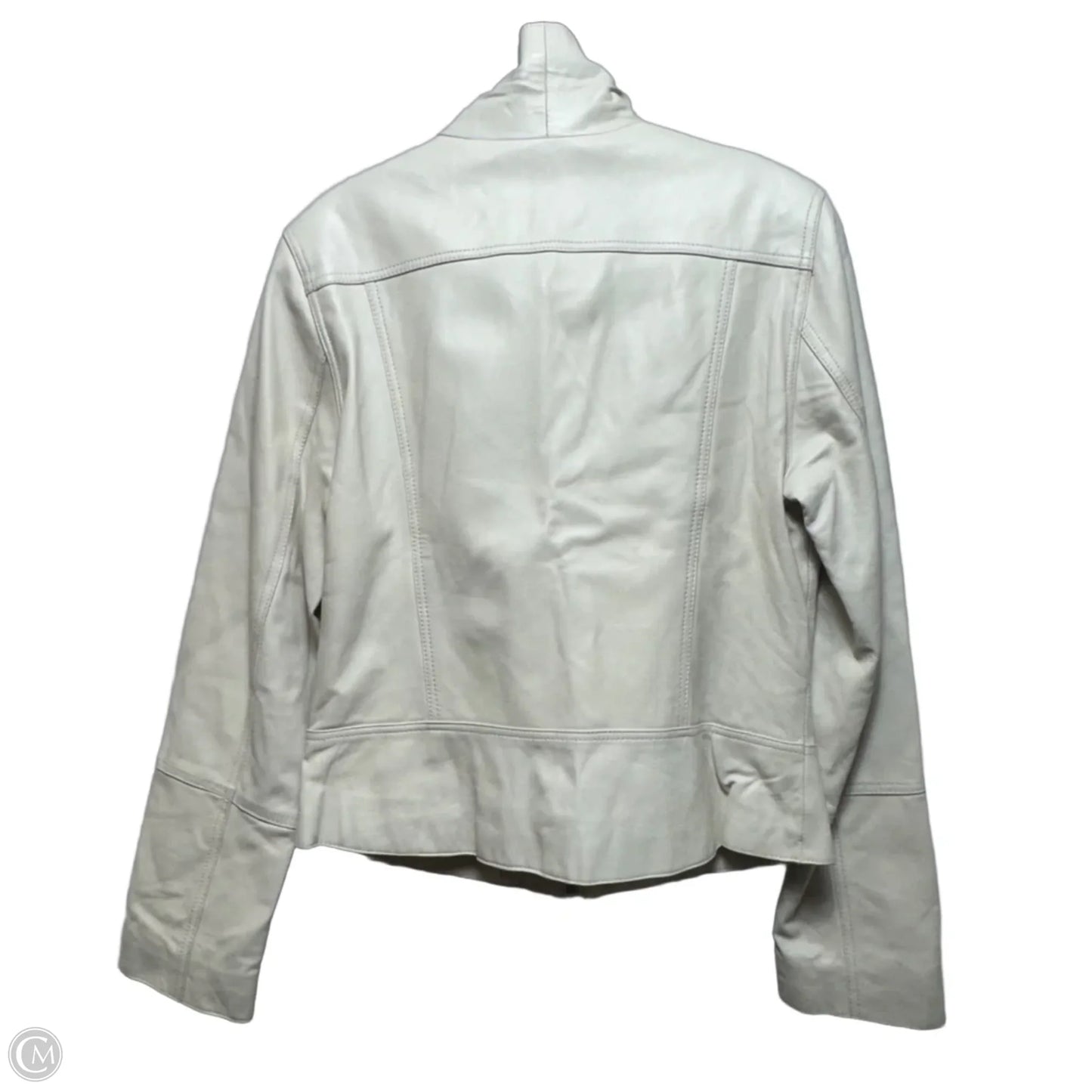 Jacket Moto Leather By Uniform In Cream, Size: M