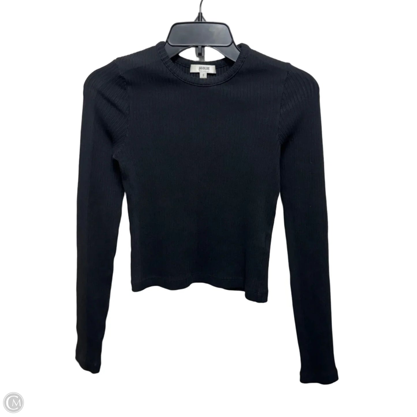 Alma Shrunken Crewneck Top Long Sleeve By Agolde In Black, Size: S