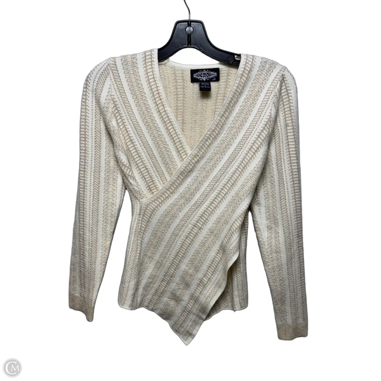 Sweater By Oliver.O By Escio In Cream & Tan, Size: M