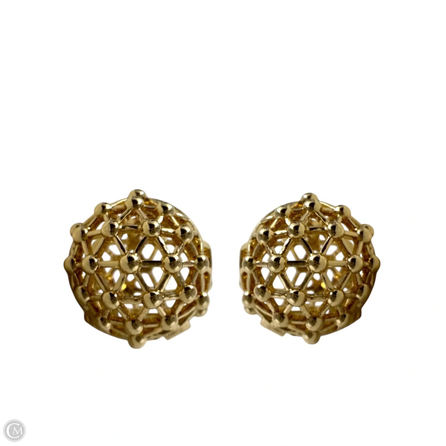 Golden Tumbleweed Hinged Openwork Hoop Earrings