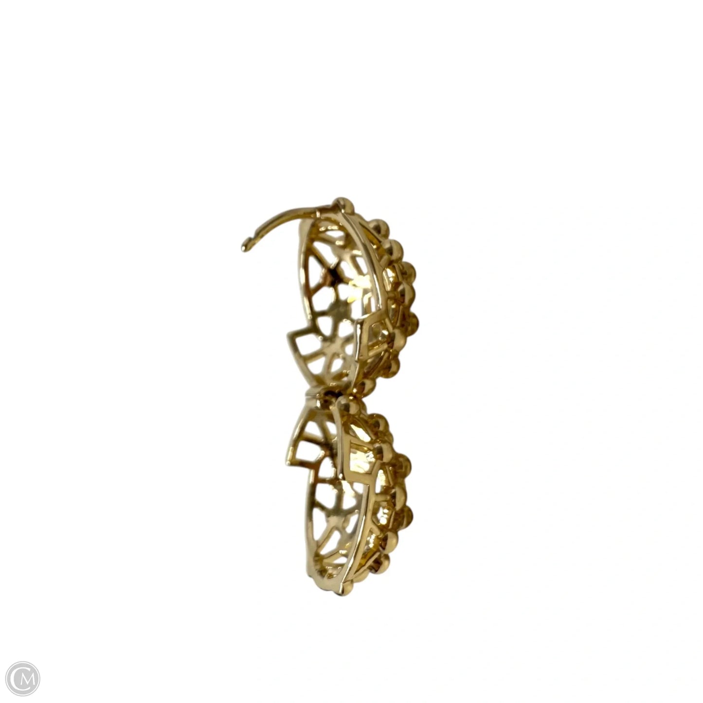 Golden Tumbleweed Hinged Openwork Hoop Earrings