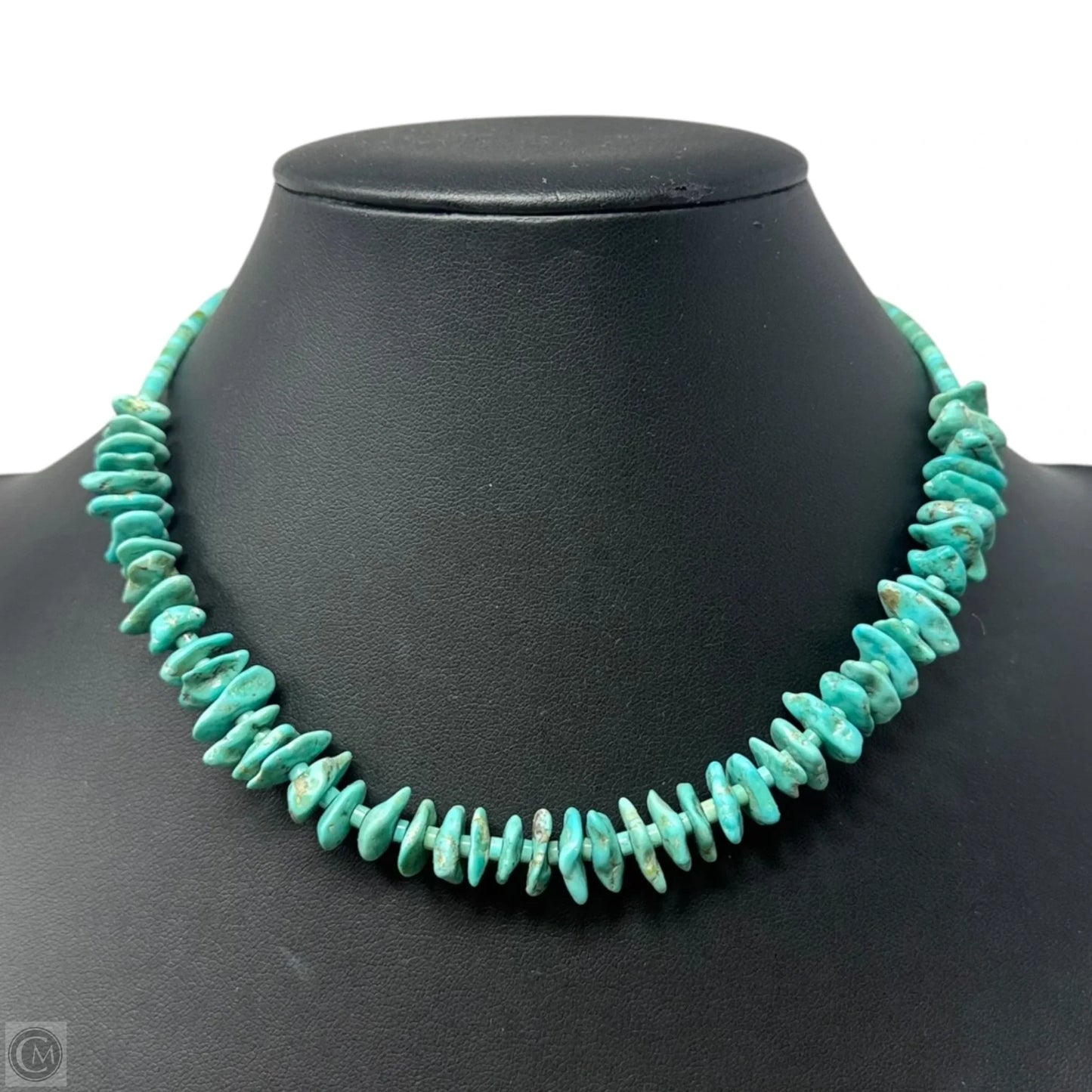 Faux Turquoise Chip & Mini Disc Bead Necklace