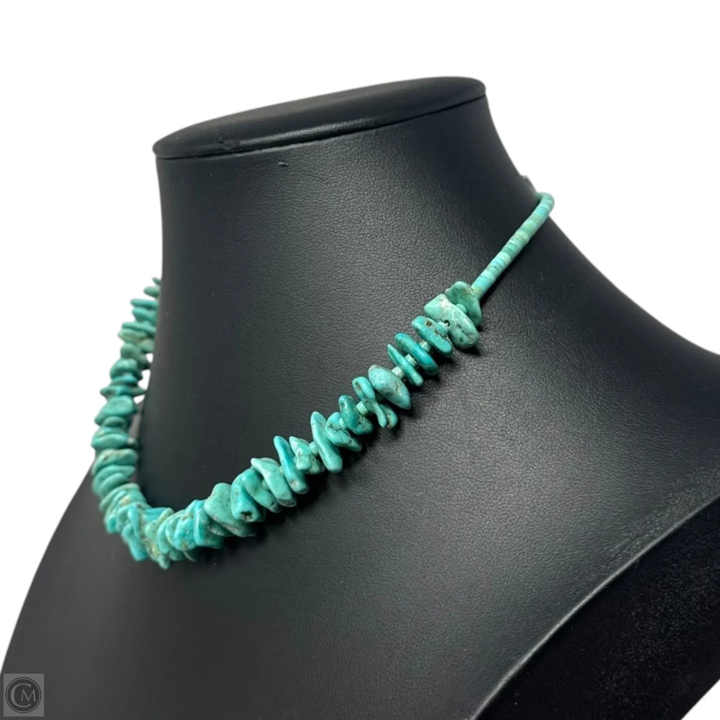 Faux Turquoise Chip & Mini Disc Bead Necklace