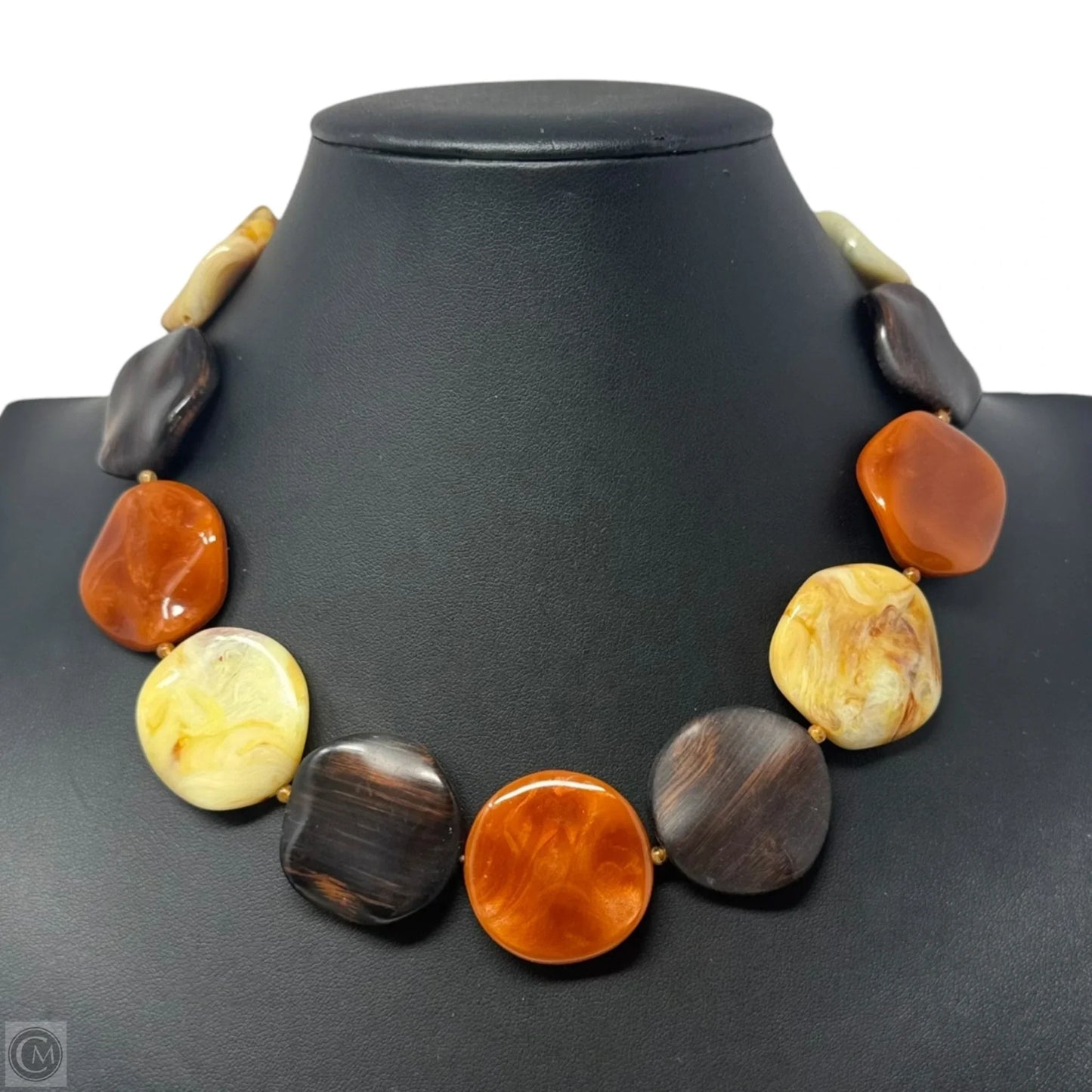 Faux Stone Disc Statement Necklace
