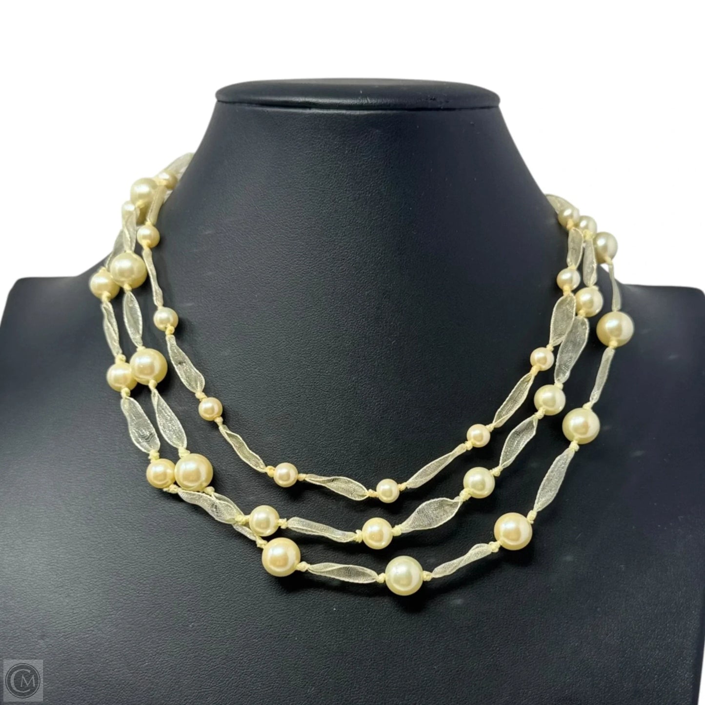 Ribbon & Faux Pearl Layered Necklace by Monet