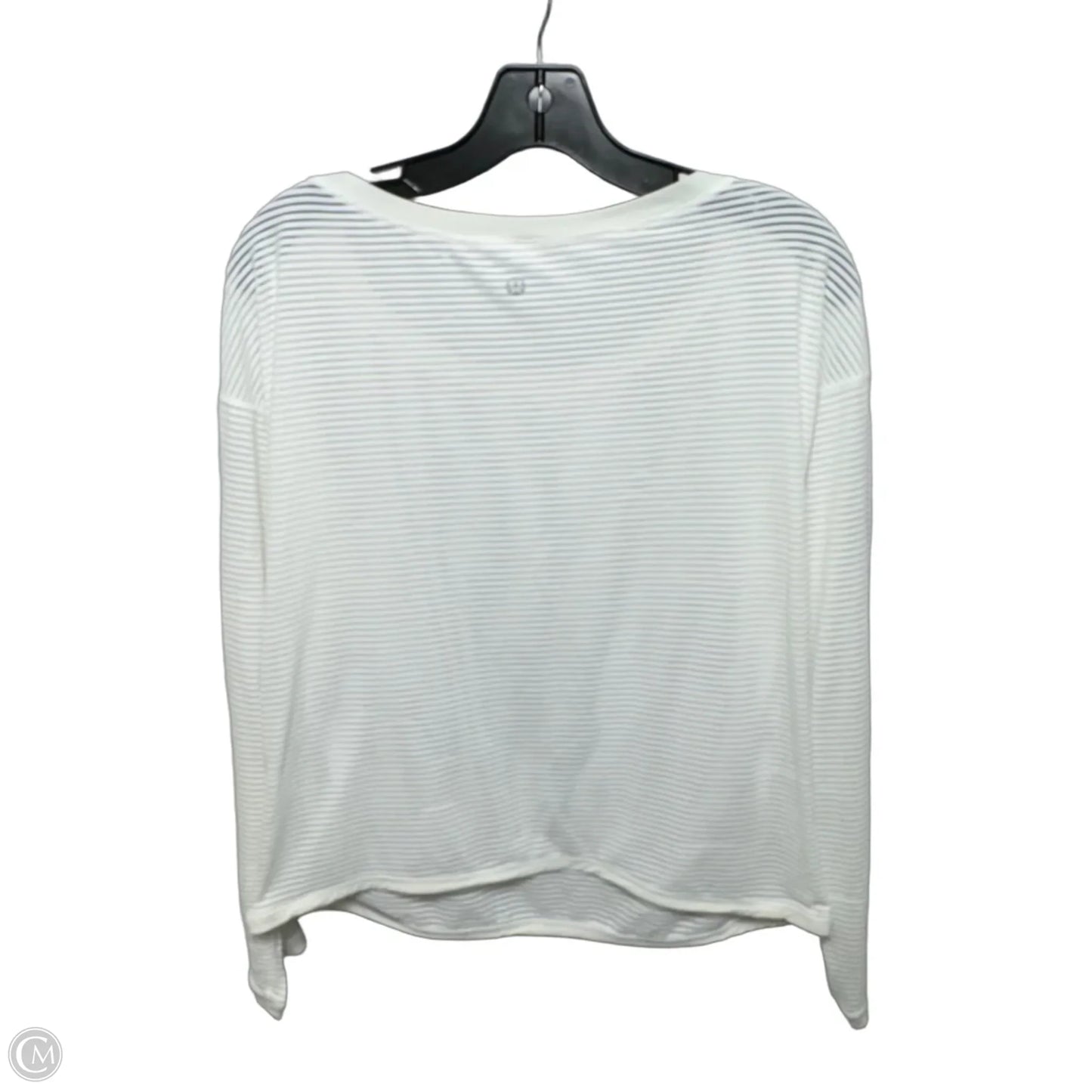 Athletic Top Long Sleeve Collar By Lululemon In White, Size: 6