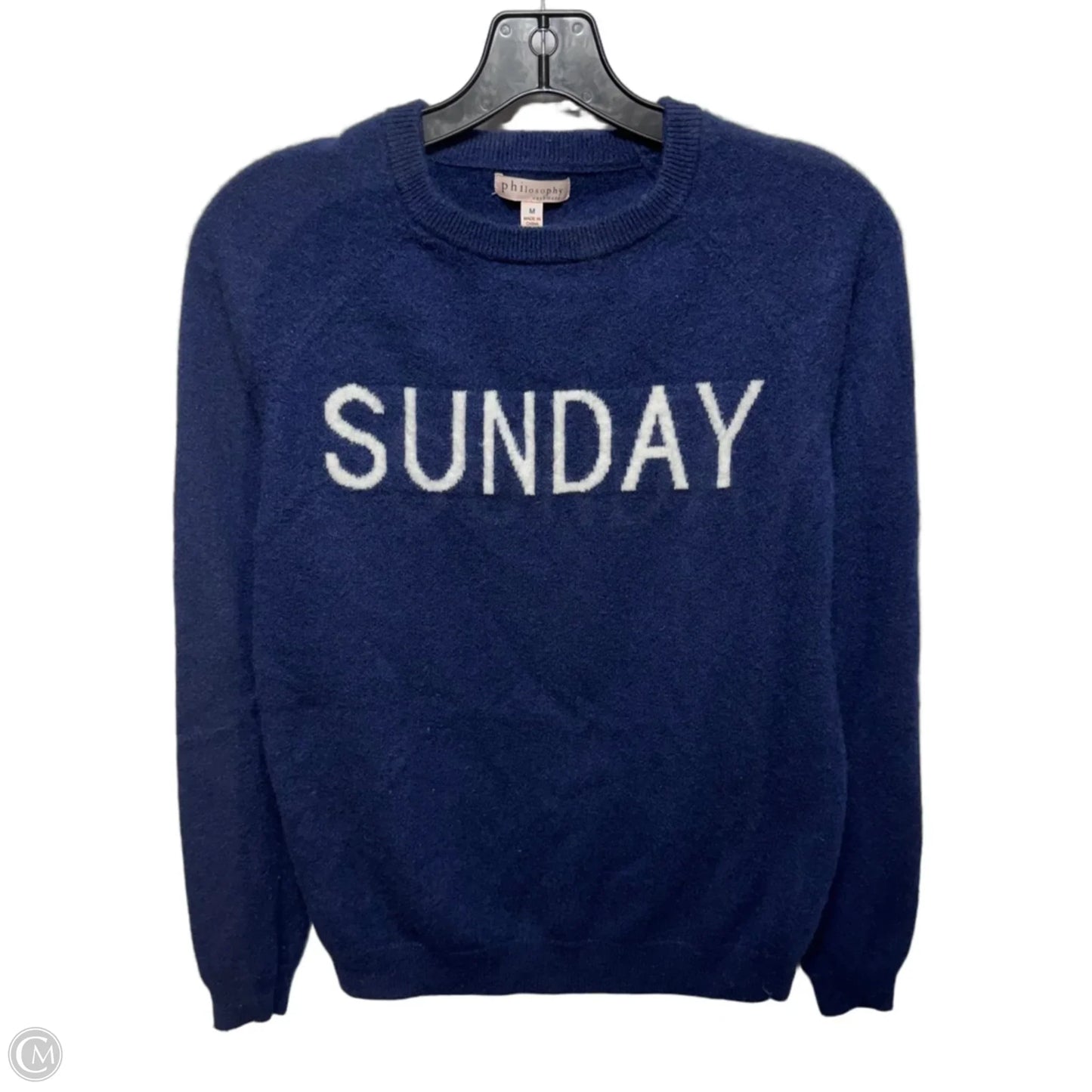 “Sunday” Cashmere Sweater By Philosophy In Navy, Size: M