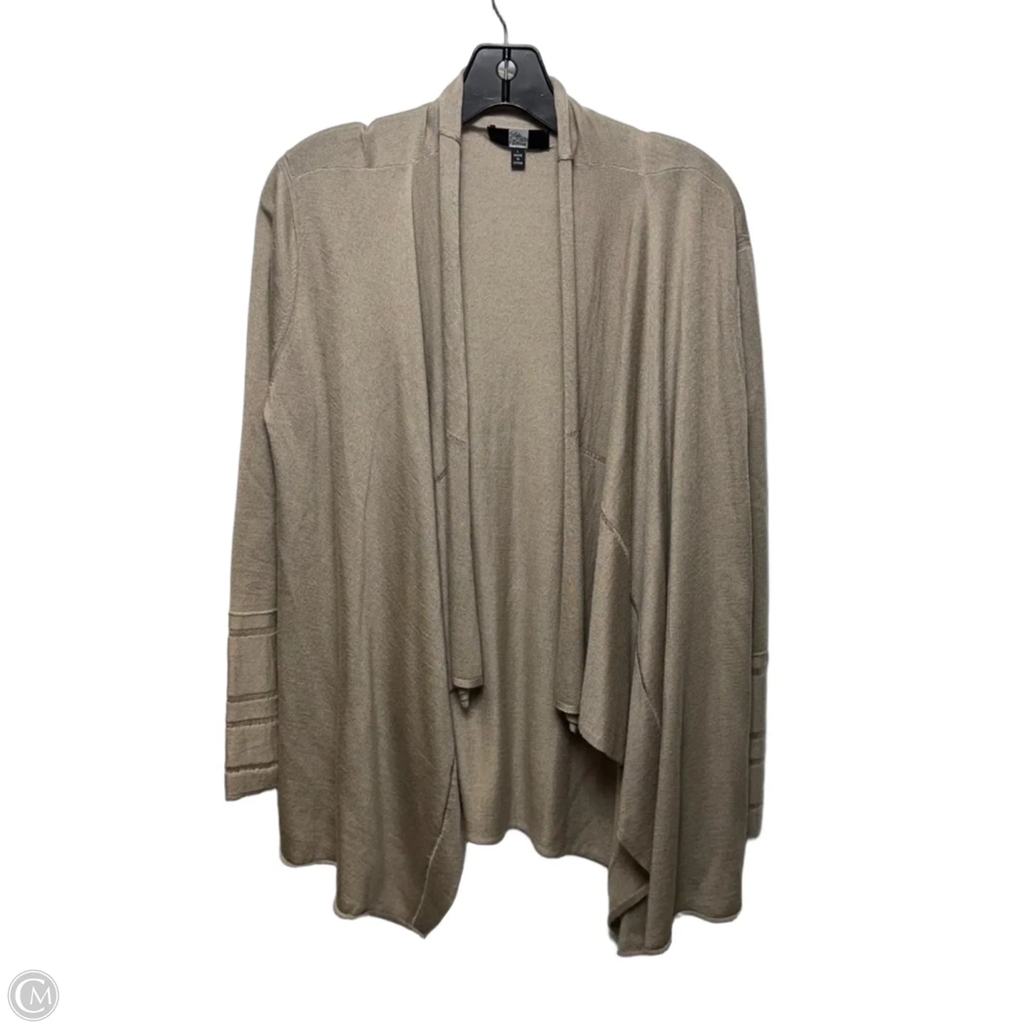 Cashmere Silk Blend Open Front Cardigan Sweater By Saks Fifth Avenue In Beige, Size: L