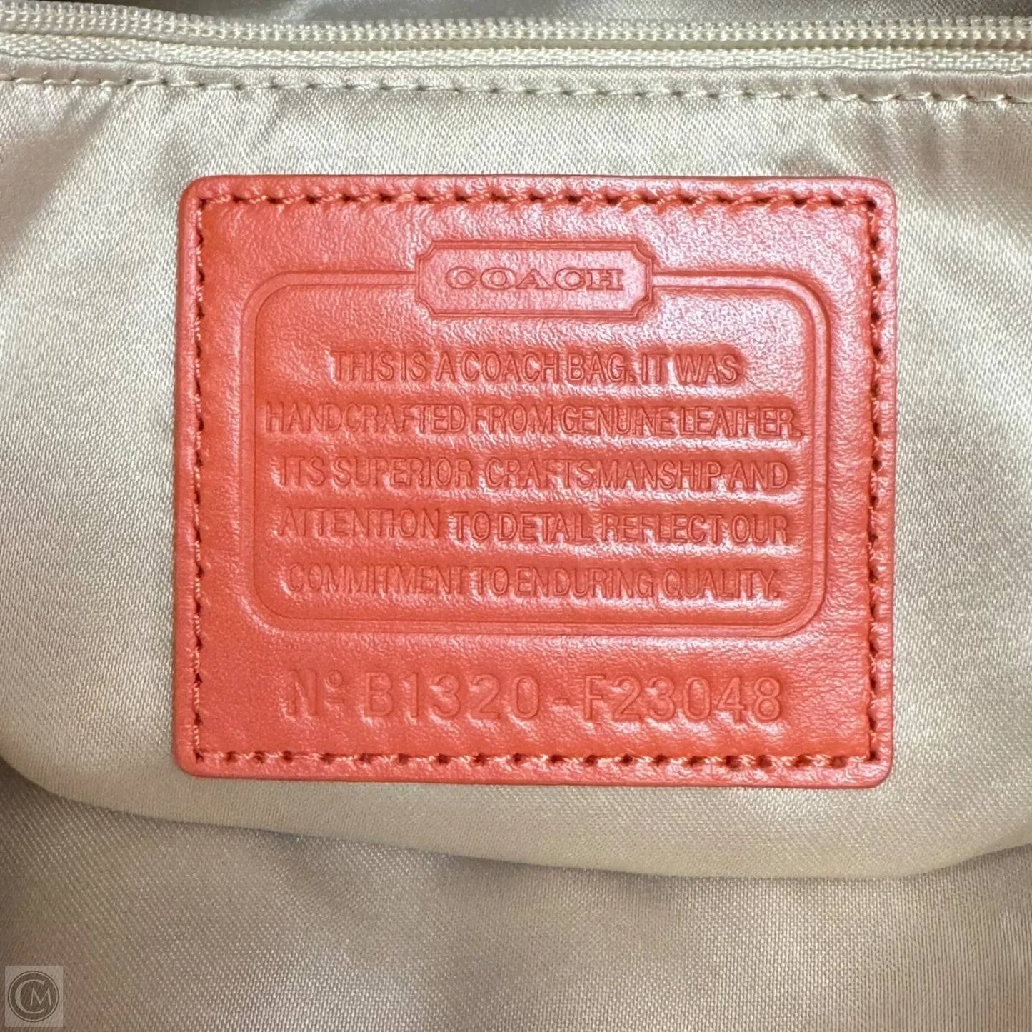 Kristin Woven Satchel Handbag Designer By Coach, Size: Large