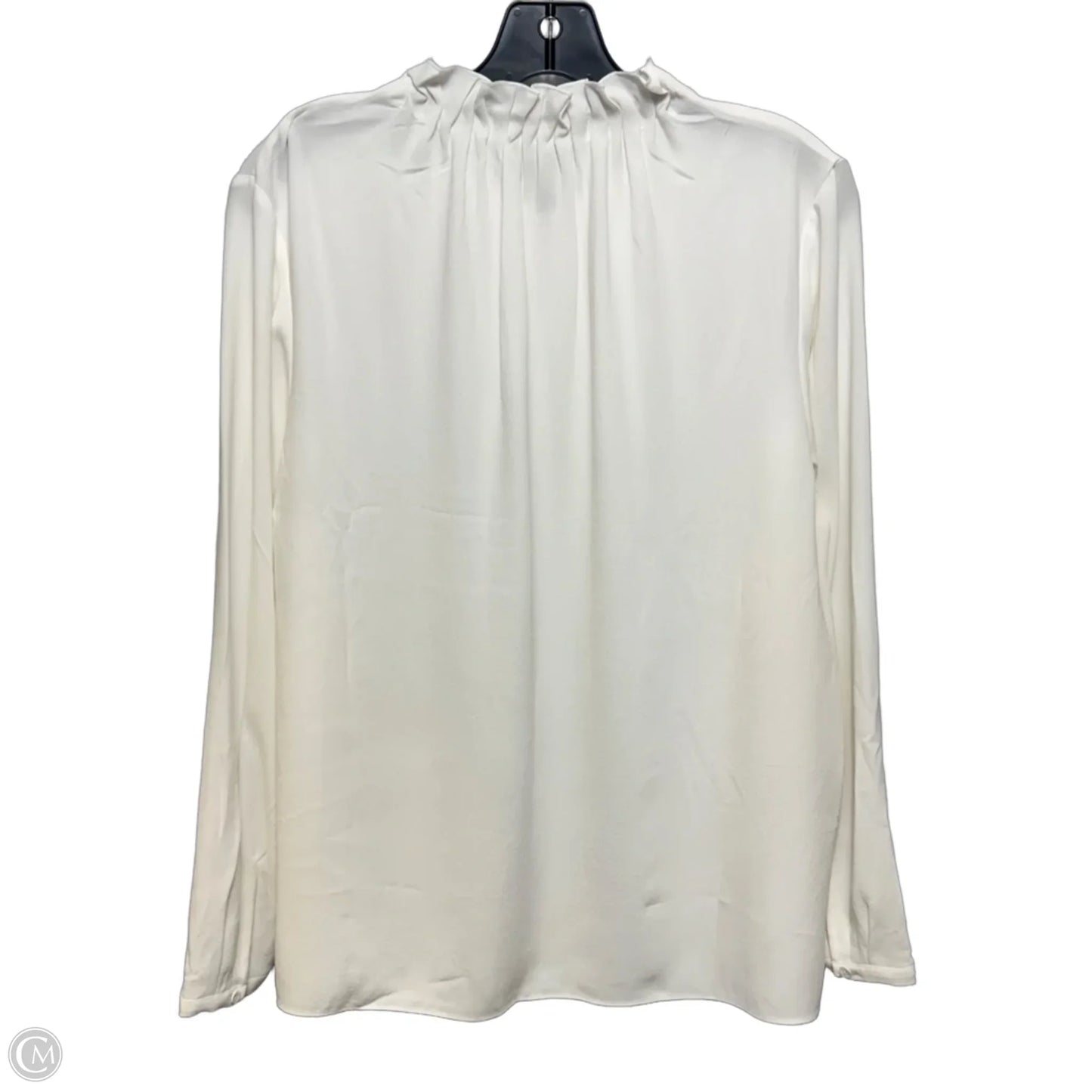 Silk Top Long Sleeve By Eileen Fisher In White, Size: L