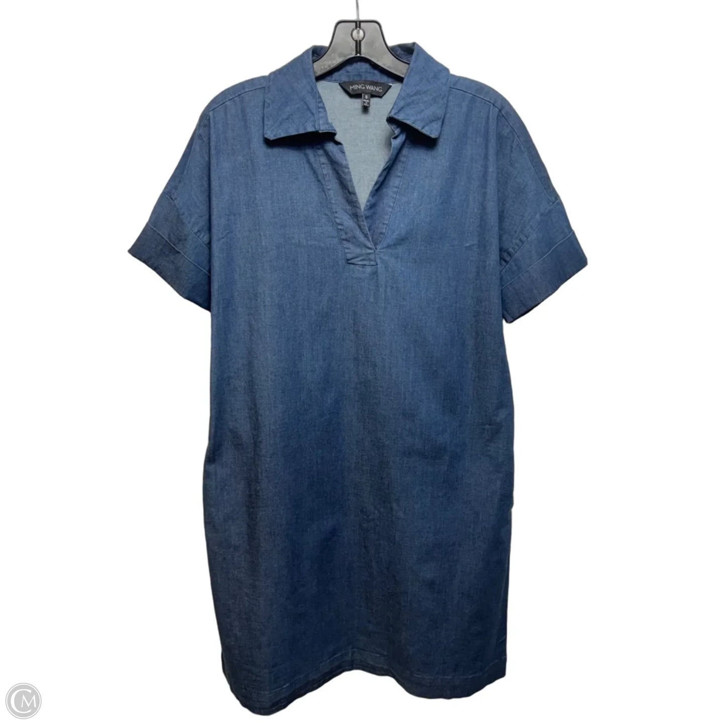 Dress Casual Short By Ming Wang In Blue Denim, Size: S