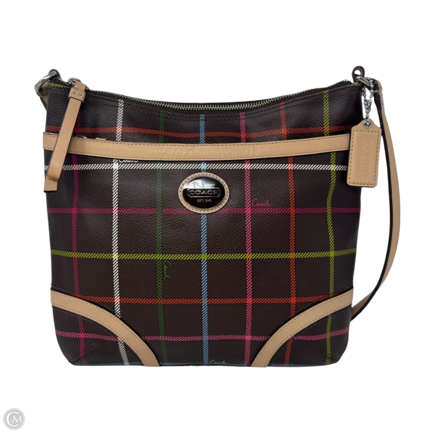 Peyton Tattersall Crossbody Designer By Coach, Size: Medium