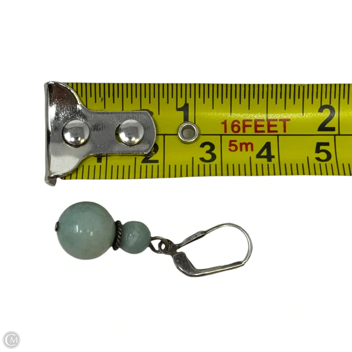 Amazonite Bead & Sterling Clasp Dangle Earrings