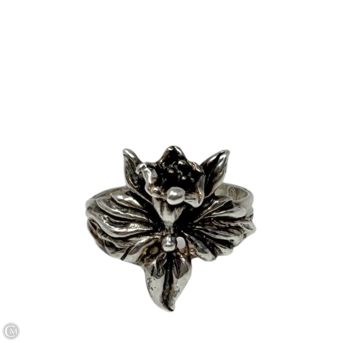 Sterling Silver Trumpet Flower Ring By KM Company, Size: 6