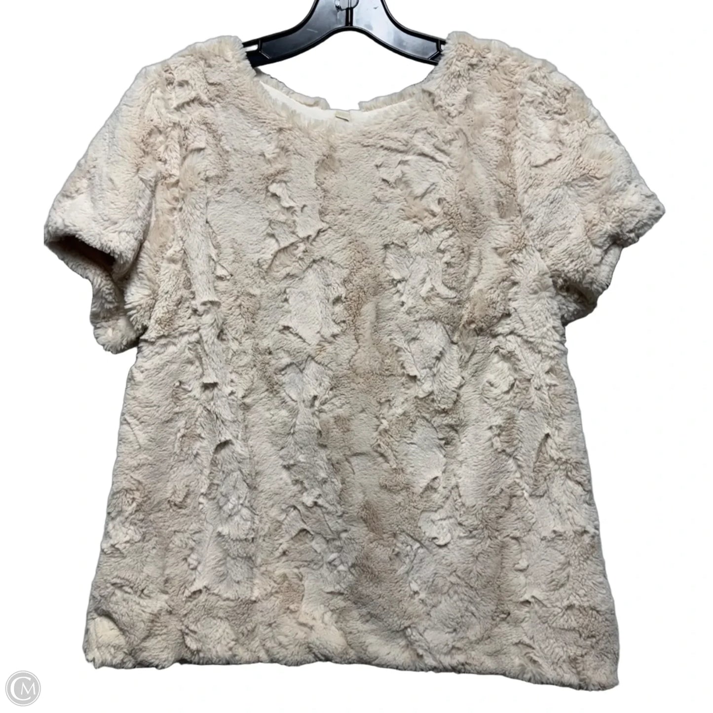 Top Short Sleeve By Anthropologie In Cream, Size: L