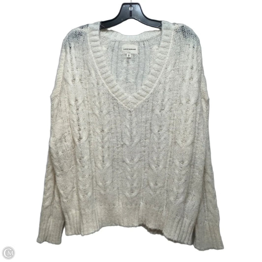 Sweater By Lucky Brand In Cream, Size: Xxl