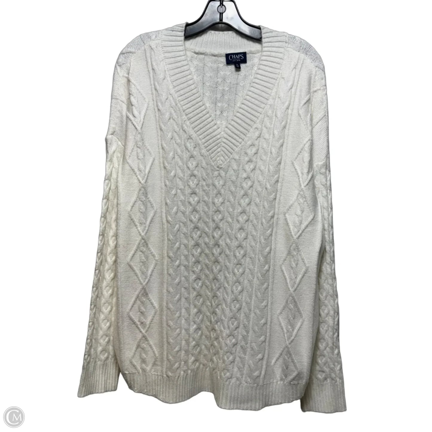 Sweater By Chaps In White, Size: Xl