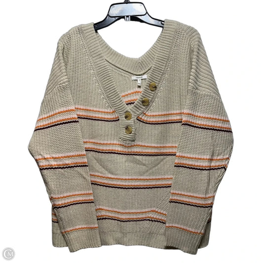 Sweater Cardigan By Maurices In Striped Pattern, Size: Xxl