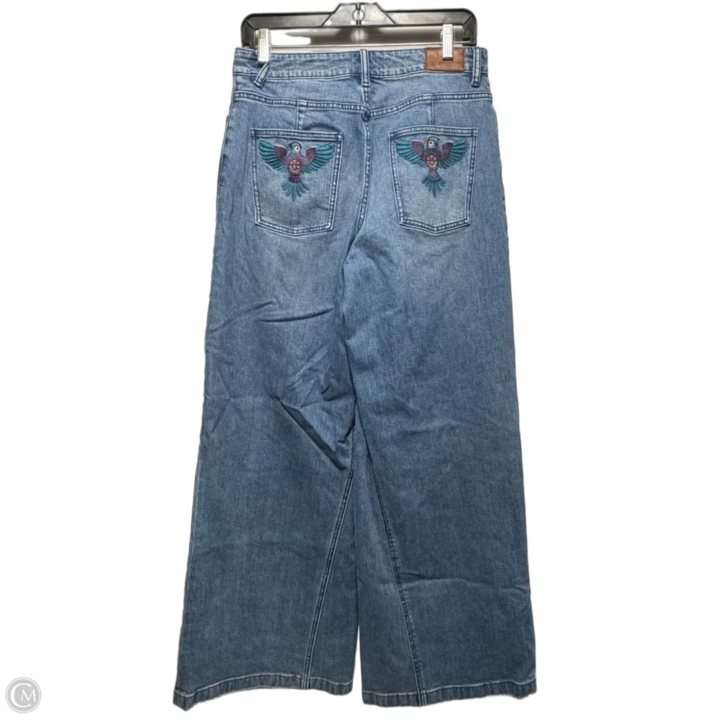 Sisa Wide Leg Jeans Designer By Johnny Was In Blue Denim, Size: 6