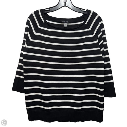Sweater By Cable And Gauge In Black & White, Size: L