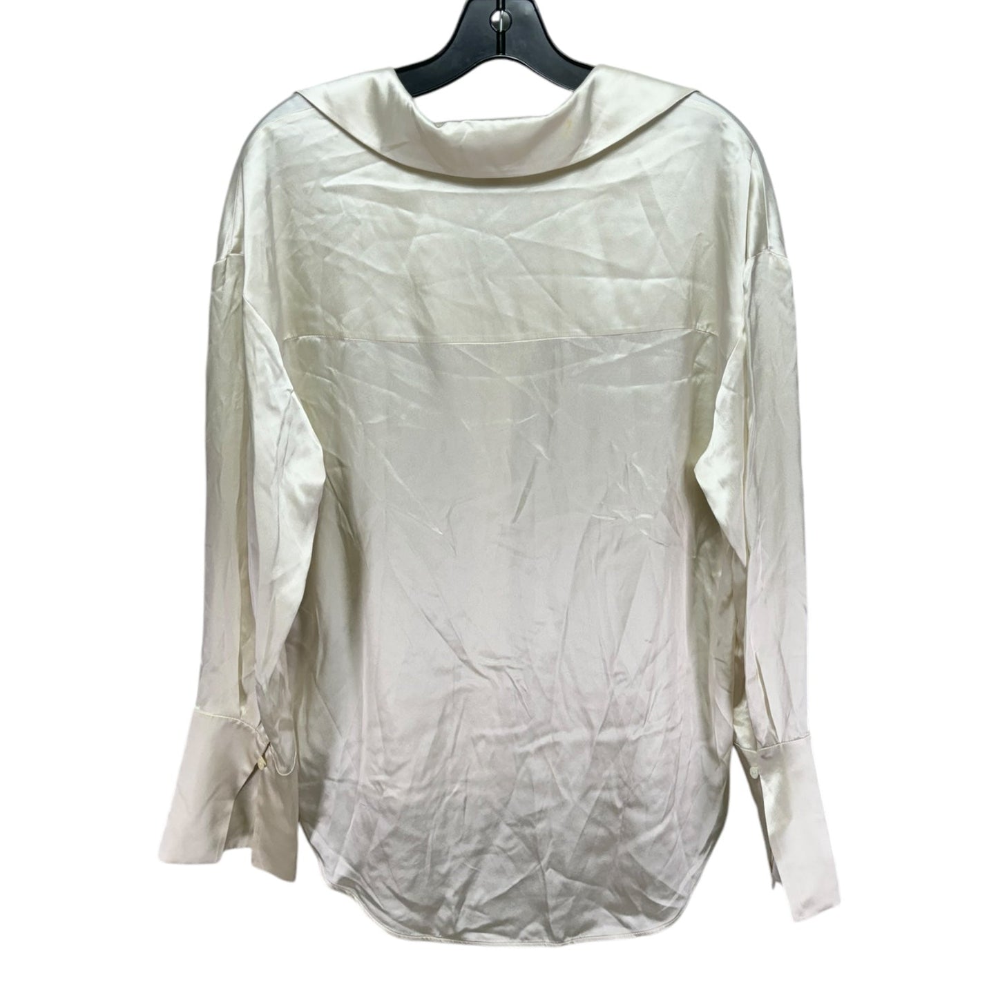 100% Silk Top Long Sleeve By Banana Republic In Cream, Size: M