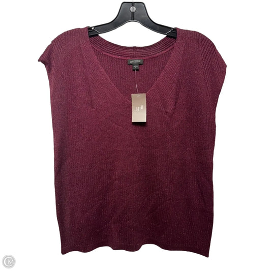 Metallic Sleeveless Sweater By J. Jill In Maroon, Size: M