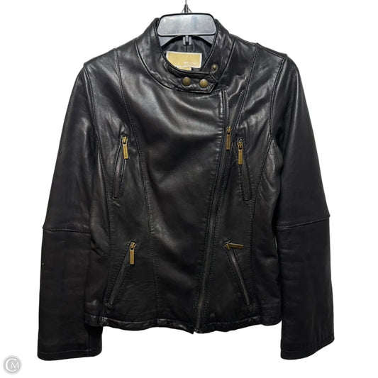 Jacket Moto Leather By Michael By Michael Kors In Black, Size: S