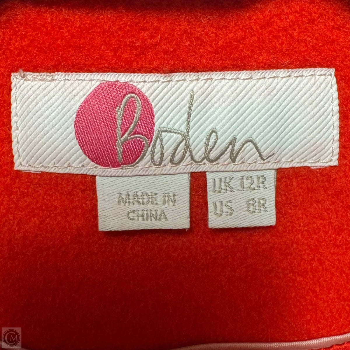 Coat Wool Blend By Boden In Red, Size: 8
