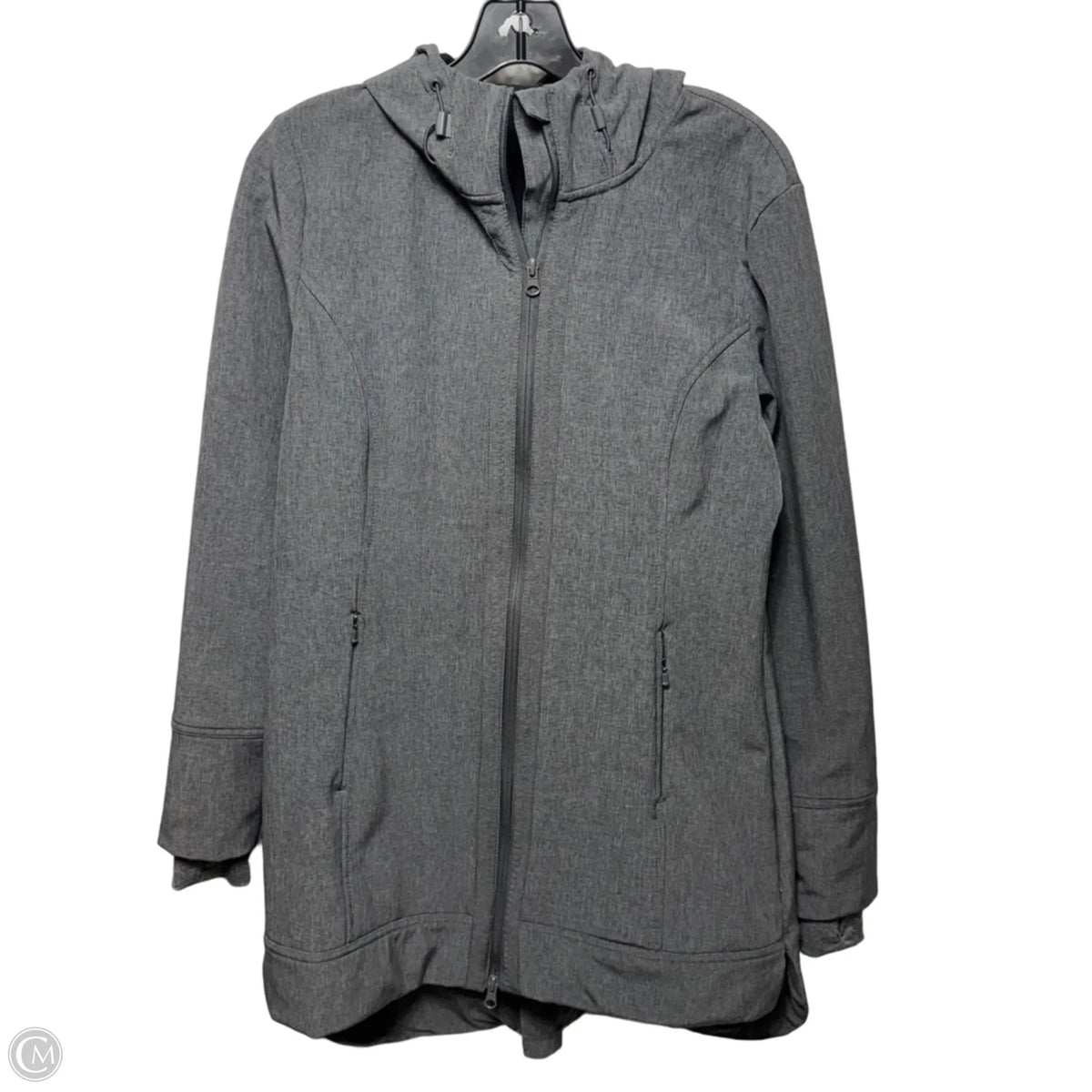 Coat Raincoat By Mondetta In Grey, Size: M