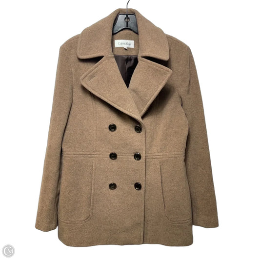 Wool Blend Coat By Calvin Klein In Brown, Size: 8