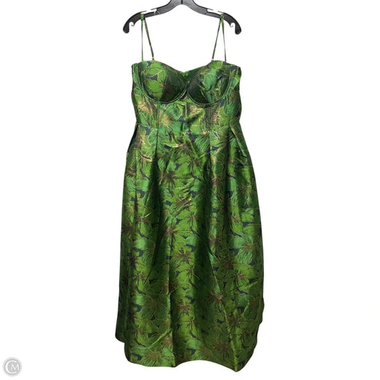 Jessica Jacquard Midi Dress By Fashion Nova In Green & Yellow, Size: 1X