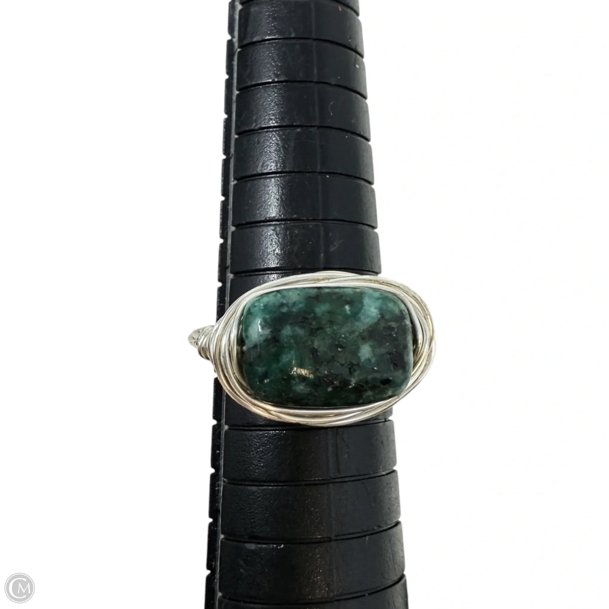 Wire Wrapped African Turquoise Jasper Statement Ring, Size: 7