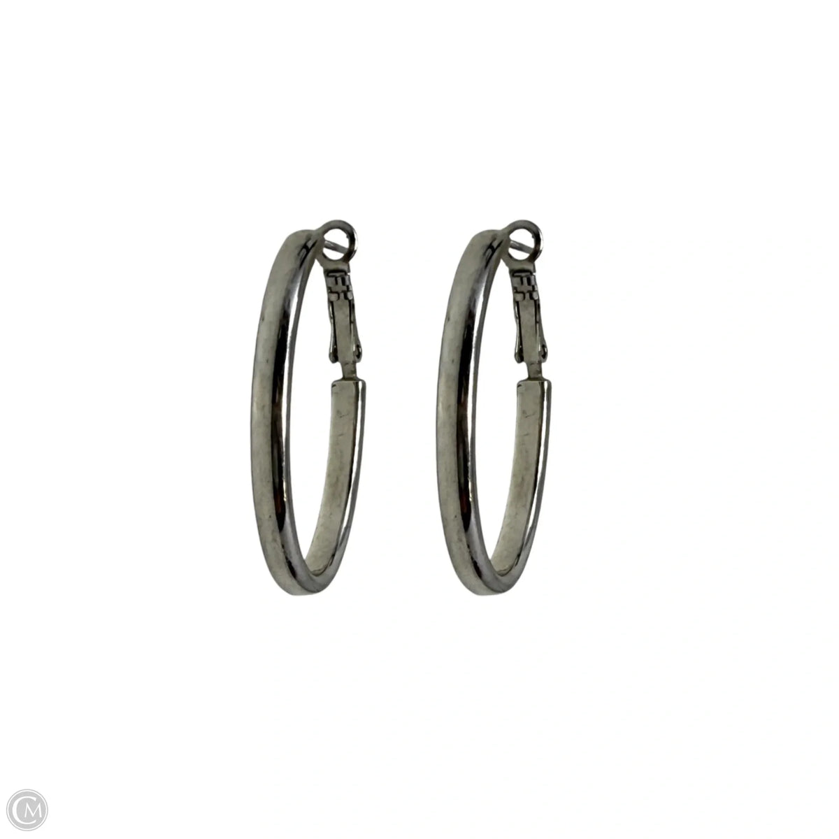 Silver Tone Brass Hoop Earrings