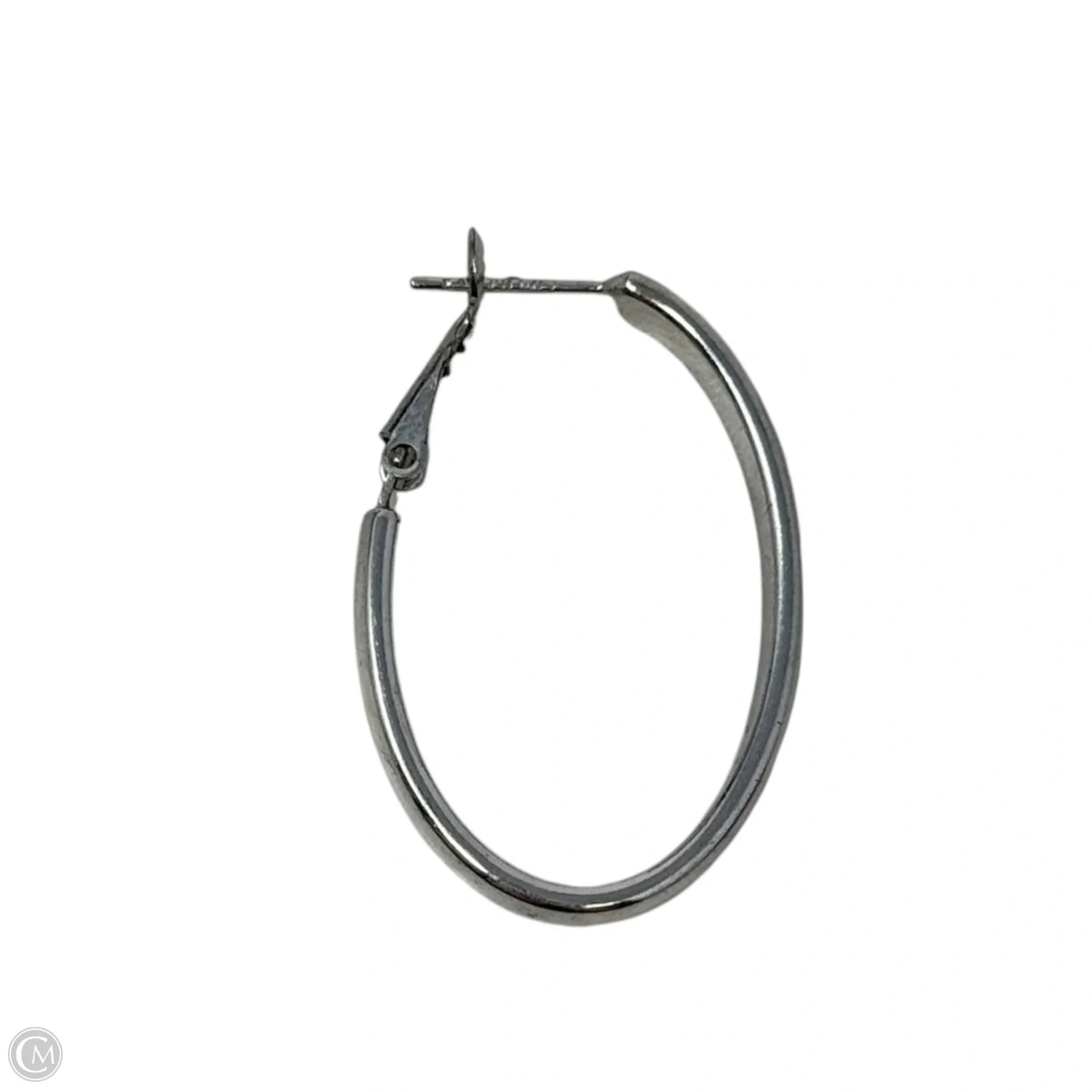 Silver Tone Brass Hoop Earrings