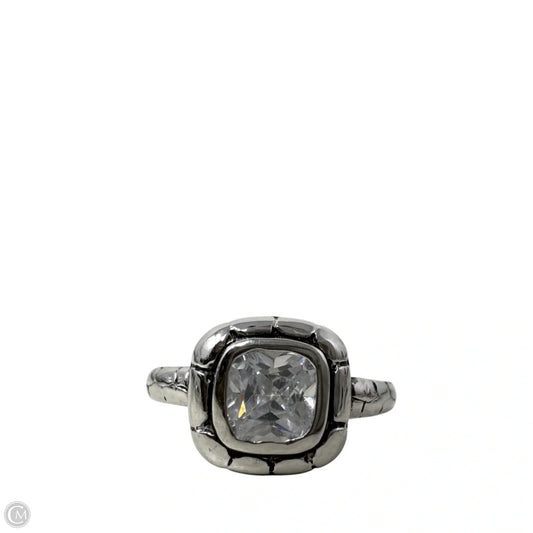 Sterling Silver & CZ Bezel Cracked Halo Mosaic Ring, Size: 9
