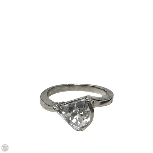 Sterling Silver & Clear Stone Trillion Ring By Cmc, Size: 8