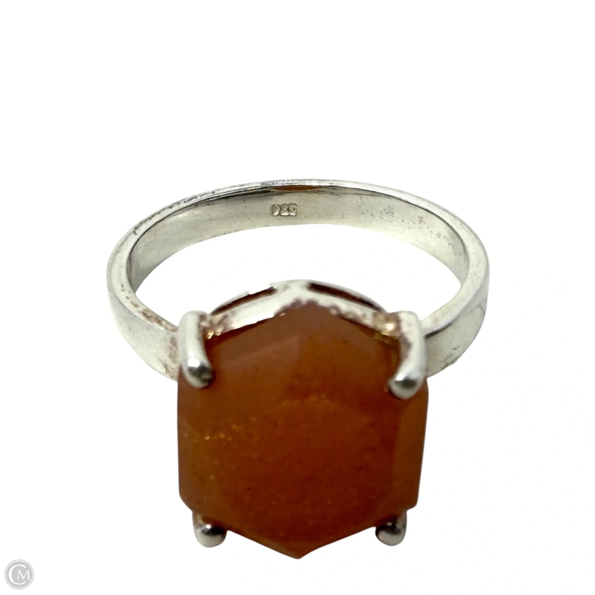 Sterling Silver & Aventurine Statement Ring, Size: 9