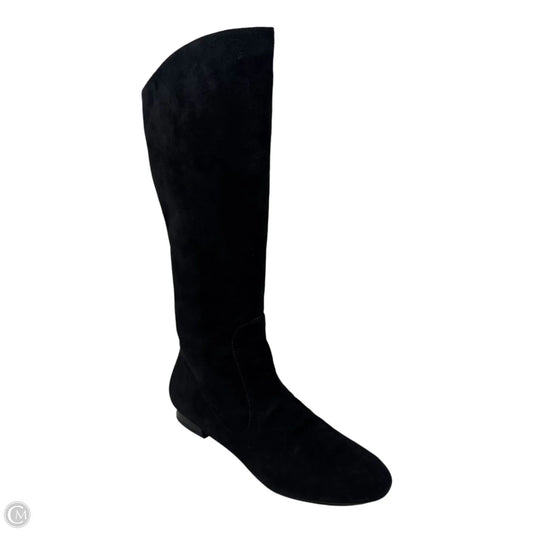 Suede Boots Knee Flats By Via Spiga In Black, Size: 6