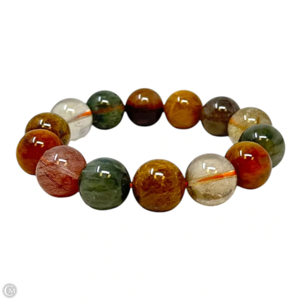 Rutilated Quartz Bead Elastic Bracelet