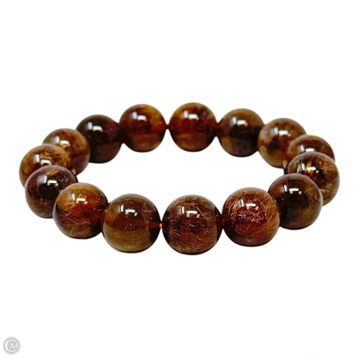 Rutilated Quartz Bead Elastic Bracelet