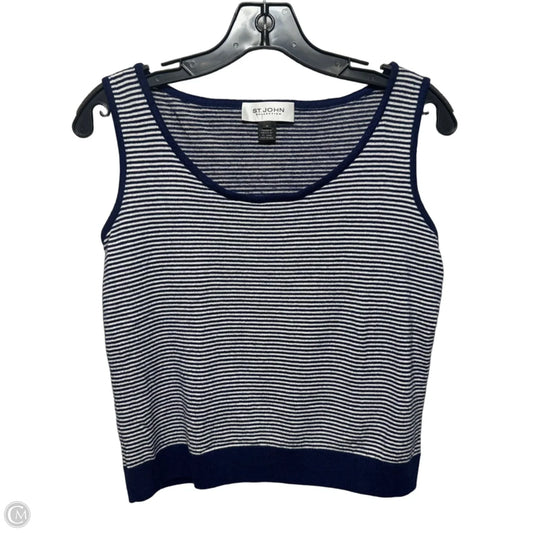 Knit Tank Top Sleeveless Luxury Designer By St John Collection In Striped Pattern, Size: M