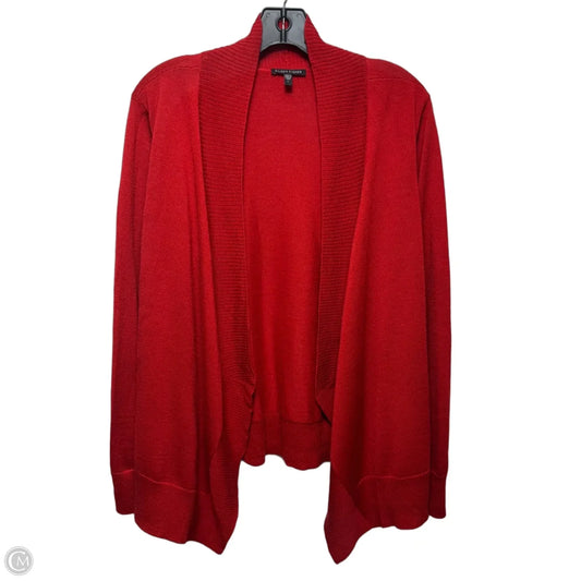 Merino Wool Sweater Cardigan By Eileen Fisher In Red, Size: L
